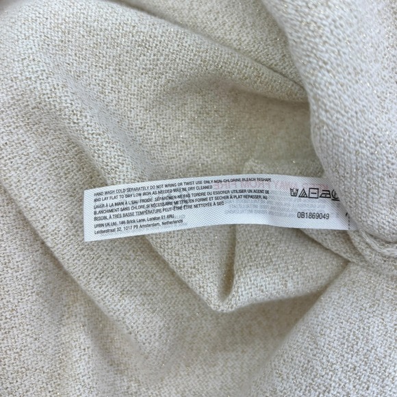 Anthropologie NEW Cream Metallic Knit Side-Slit Midi Skirt - Size‎ Large - Picture 11 of 11